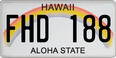 HI license plate FHD188