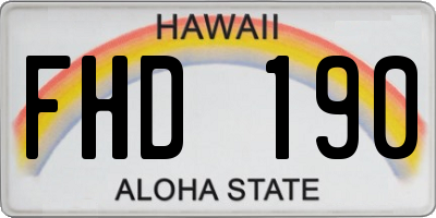 HI license plate FHD190