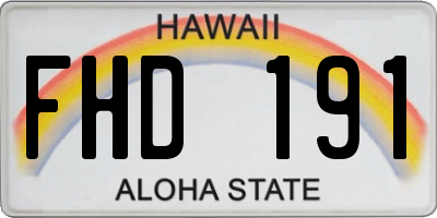 HI license plate FHD191