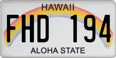 HI license plate FHD194