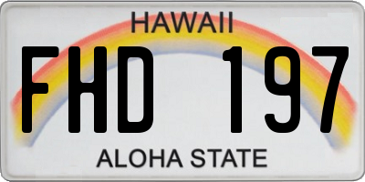 HI license plate FHD197