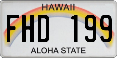 HI license plate FHD199