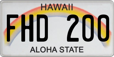 HI license plate FHD200