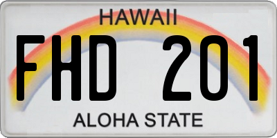 HI license plate FHD201