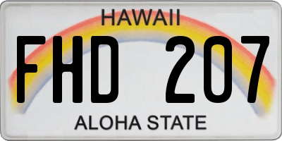 HI license plate FHD207