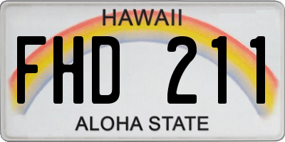HI license plate FHD211