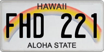 HI license plate FHD221