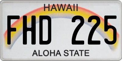 HI license plate FHD225