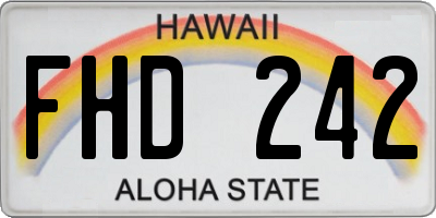HI license plate FHD242
