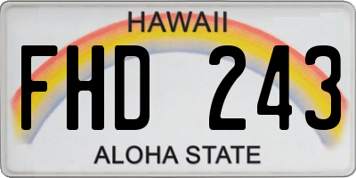 HI license plate FHD243