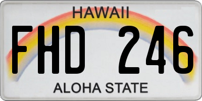 HI license plate FHD246