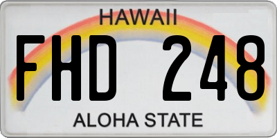 HI license plate FHD248