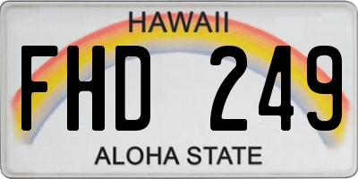 HI license plate FHD249