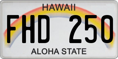 HI license plate FHD250
