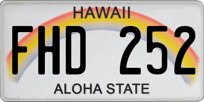 HI license plate FHD252