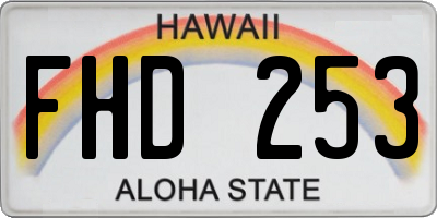HI license plate FHD253