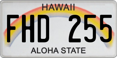 HI license plate FHD255