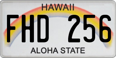 HI license plate FHD256