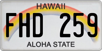 HI license plate FHD259