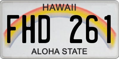 HI license plate FHD261