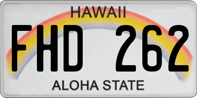 HI license plate FHD262