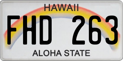 HI license plate FHD263