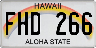 HI license plate FHD266