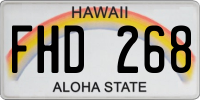 HI license plate FHD268