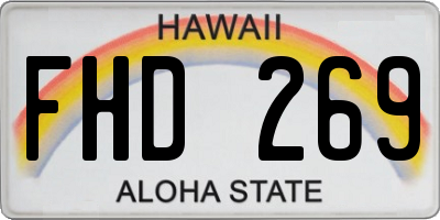 HI license plate FHD269