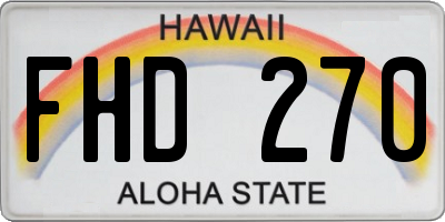 HI license plate FHD270