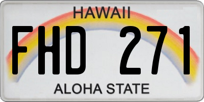 HI license plate FHD271