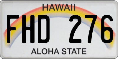 HI license plate FHD276