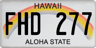 HI license plate FHD277