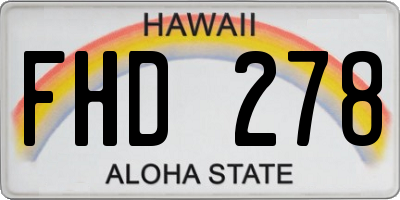 HI license plate FHD278