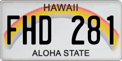 HI license plate FHD281