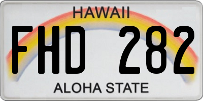 HI license plate FHD282