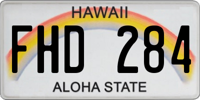 HI license plate FHD284