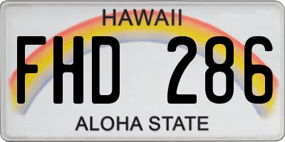 HI license plate FHD286