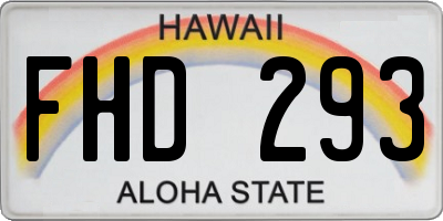 HI license plate FHD293