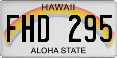 HI license plate FHD295