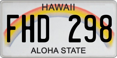 HI license plate FHD298