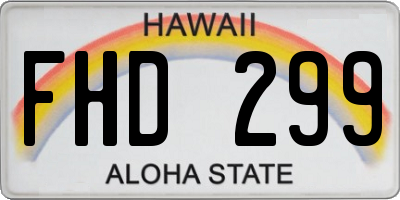 HI license plate FHD299