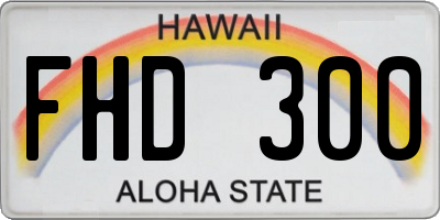 HI license plate FHD300