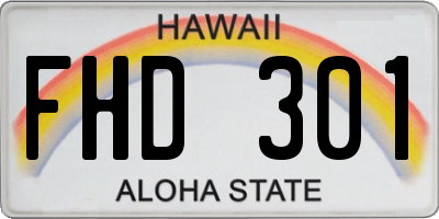 HI license plate FHD301