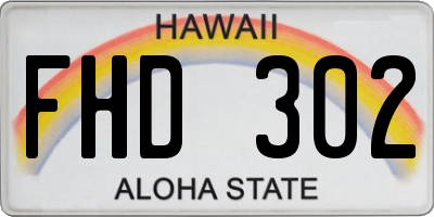 HI license plate FHD302