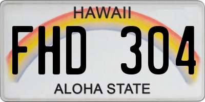 HI license plate FHD304