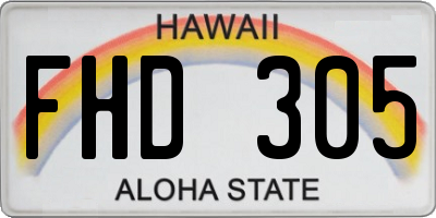 HI license plate FHD305