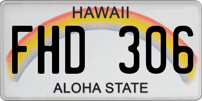 HI license plate FHD306