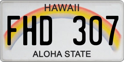 HI license plate FHD307