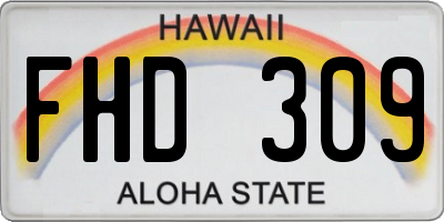 HI license plate FHD309
